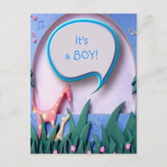 Det är en POJKE Ny Bebis Annonsering Meddelande Vykort (Framsida)