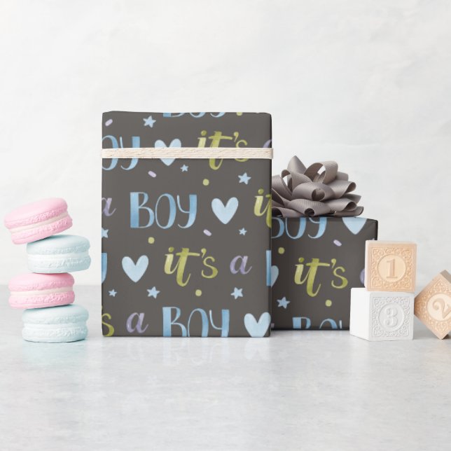 Det är en pojke Ny Bebis Presentpapper (Baby Shower)