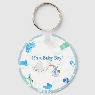 Det är en pojke - personligbaby shower nyckelring