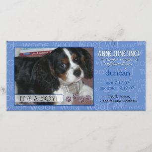 Det är en pojke - Pet Photo Card Meddelande