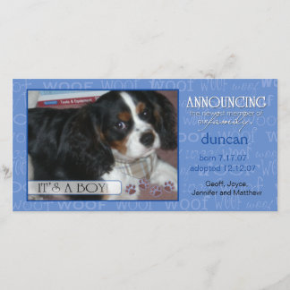 Det är en pojke - Pet Photo Card Meddelande