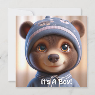 Det är en pojke! Platt anmälningskort Meddelande