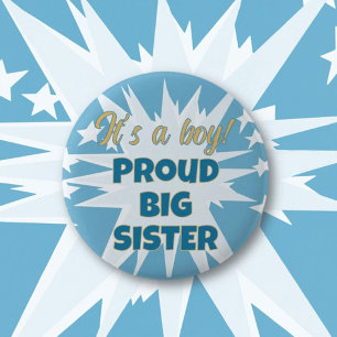 Det är en pojke! Proud Big Sister-knapp Knapp