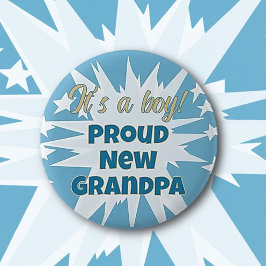 Det är en pojke! Proud Grandpa Button Knapp