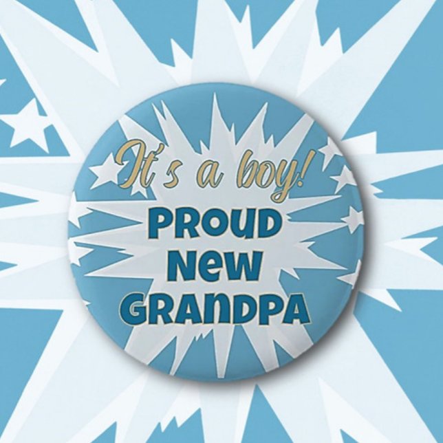 Det är en pojke! Proud Grandpa Button Knapp (Skapare uppladdad)