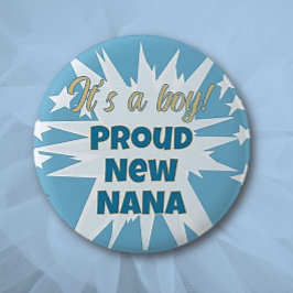 Det är en pojke! Proud Nana Button Knapp