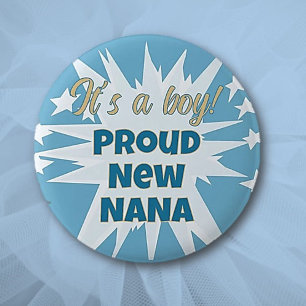 Det är en pojke! Proud Nana Button Knapp
