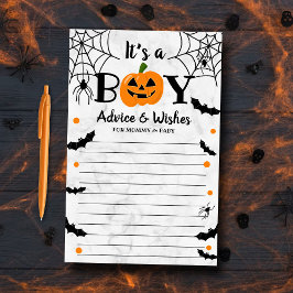 "Det är en pojke" Pumpkin Halloween Baby Shower Ad