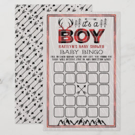 Det är en pojke! Rustic Play Lumberjack Baby Bingo