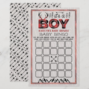 Det är en pojke! Rustic Play Lumberjack Baby Bingo