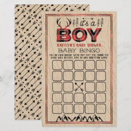Det är en pojke! Rustic Play Lumberjack Baby Bingo