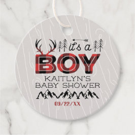 Det är en pojke! Rustic Play Lumberjack Baby Showe Gåvor Etiketter