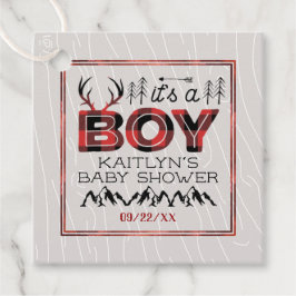 Det är en pojke! Rustic Play Lumberjack Baby Showe Gåvor Etiketter