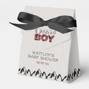 Det är en pojke! Rustic Play Lumberjack Baby Showe Presentaskar