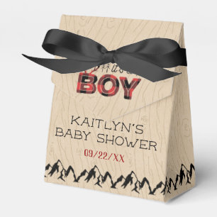 Det är en pojke! Rustic Play Lumberjack Baby Showe Presentaskar