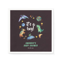 Det är en pojke Rymd Dinosaurie Galaxy Baby Shower