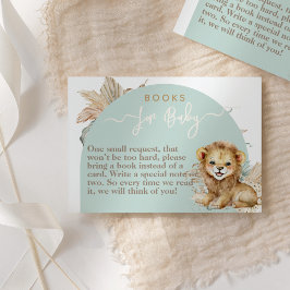 Det är en pojke Safari Theme Lejon Baby Shower bok Tilläggskort