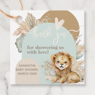 Det är en pojke Safari Theme Lejon Baby Shower Gåvor Etiketter