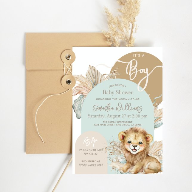 Det är en pojke Safari Theme Lejon Baby Shower Inbjudningar (Skapare uppladdad)