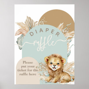 Det är en pojke Safari Theme Lejon Baby Shower Poster