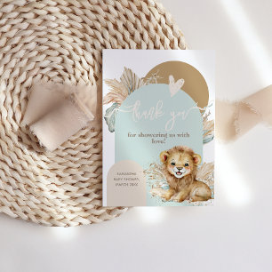 Det är en pojke Safari Theme Lejon Baby Shower Tack Kort