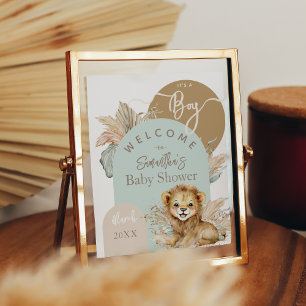 Det är en pojke Safari Theme Lejon Baby Shower väl Poster