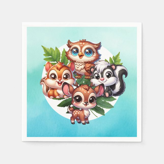 Det är en pojke | Skogskläder Babyskor Pappersservett (Framsidan)