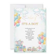 Det är en pojke Söt Baby Shower Inbjudningskort