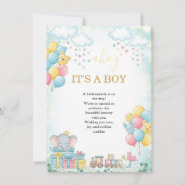 Det är en pojke Söt Baby Shower Inbjudningskort