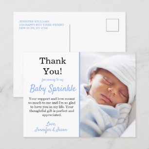 Det är en pojke Söt blå babyfirande Tack Vykort