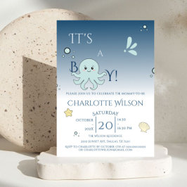 Det är en pojke! Söta havsdjur Baby Shower Inbjudningar