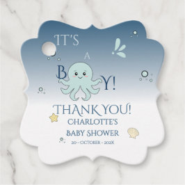 Det är en pojke! Söta havsdjur Babykalas Gåvor Etiketter