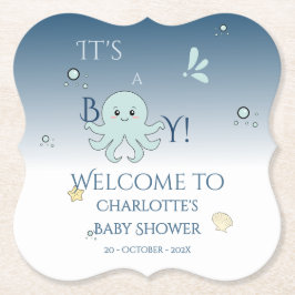 Det är en pojke! Söta havsdjur Babykalas Underlägg Papper