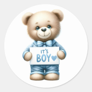 Det är en pojke Stickers Runt Klistermärke
