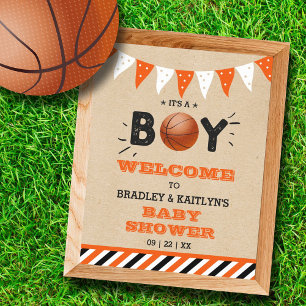 Det är en pojke! Välkomsthälsning för basketboll f Poster