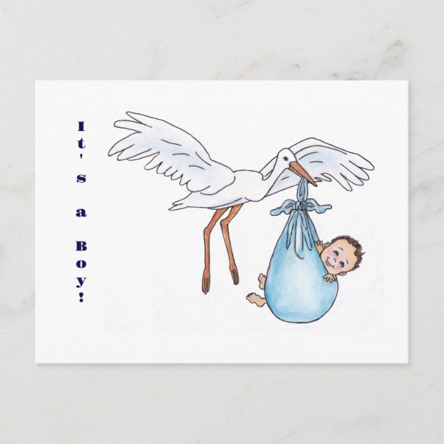 Det är en pojke! vykort (Framsida)