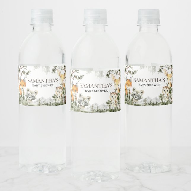 Det är en Pojke Woodland Animals Vattenflaskor Etikett (Flaskor)