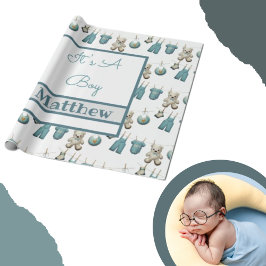 Det är en pojkkläder Namn Baby Presentpapper