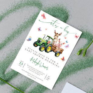 Det är en pojkskådespelare Editable Farm Ranch Bab Inbjudningar