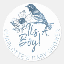 Det är en pojkvän-babybocksetikett - Dusty Blue Bi Runt Klistermärke