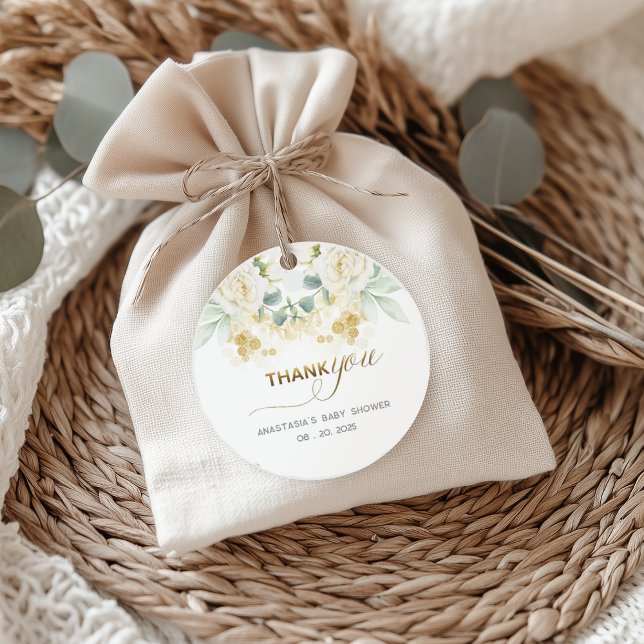 Det är en pojkvän-dusch - Guld Balloon & Greenery Gåvor Etiketter (Skapare uppladdad)