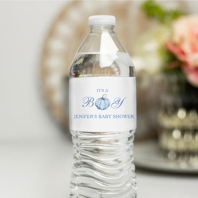 Det är en pojkvän-skugga Blue Pumpkin Vattenflaskor Etikett (Skapare uppladdad)