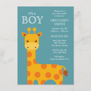 Det är en pojkvän-söt Giraffe Baby Shower-inbjudan Inbjudningar