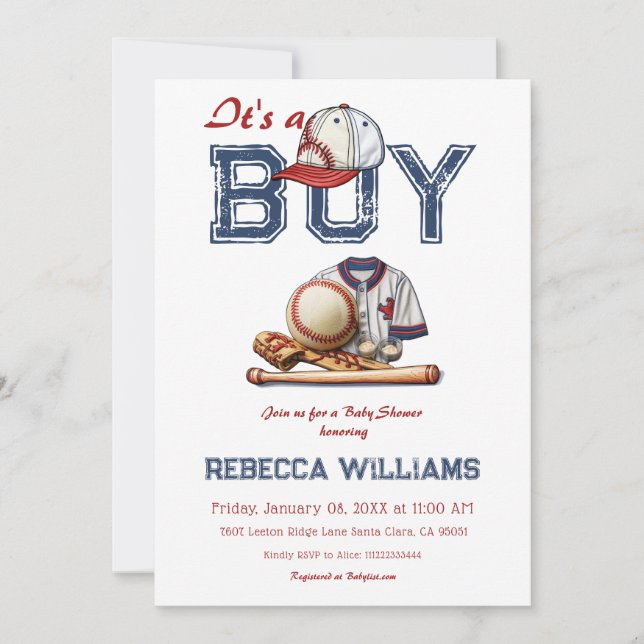 Det är en pojkvän-sport-basket-ligans babykläder inbjudningar (Framsida)