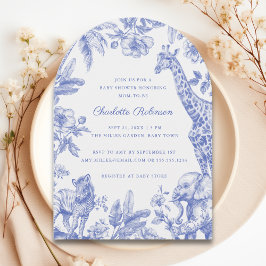 Det är en pojkvän Toile Safari Baby Shower Arch Inbjudningar
