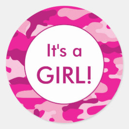Det är en reklamskylt för GIRL rosa-kameran. Runt Klistermärke