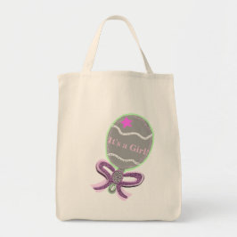 Det är en Rosa Baby Rattle Tote Bag Tygkasse