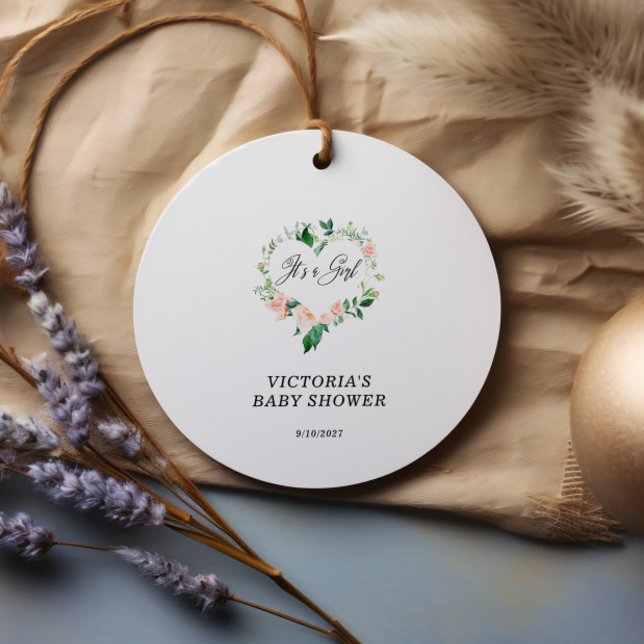 Det är en  Rosa Baby Shower Gåvor Etiketter (Skapare uppladdad)