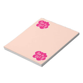 Det är en rosa babydusch. anteckningsblock