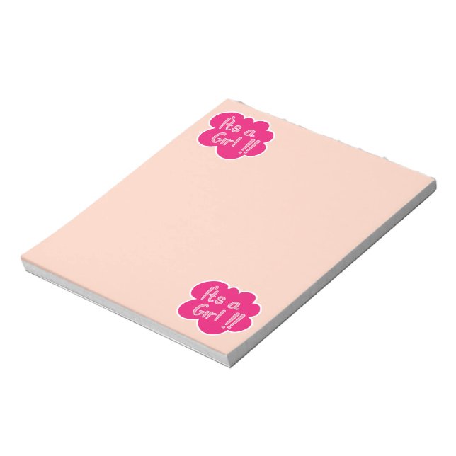 Det är en rosa babydusch. anteckningsblock (Roterad)